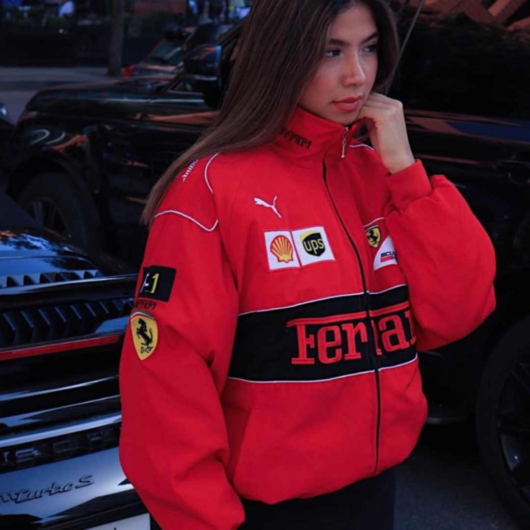 Vintage Ferrari Bomber | Wit