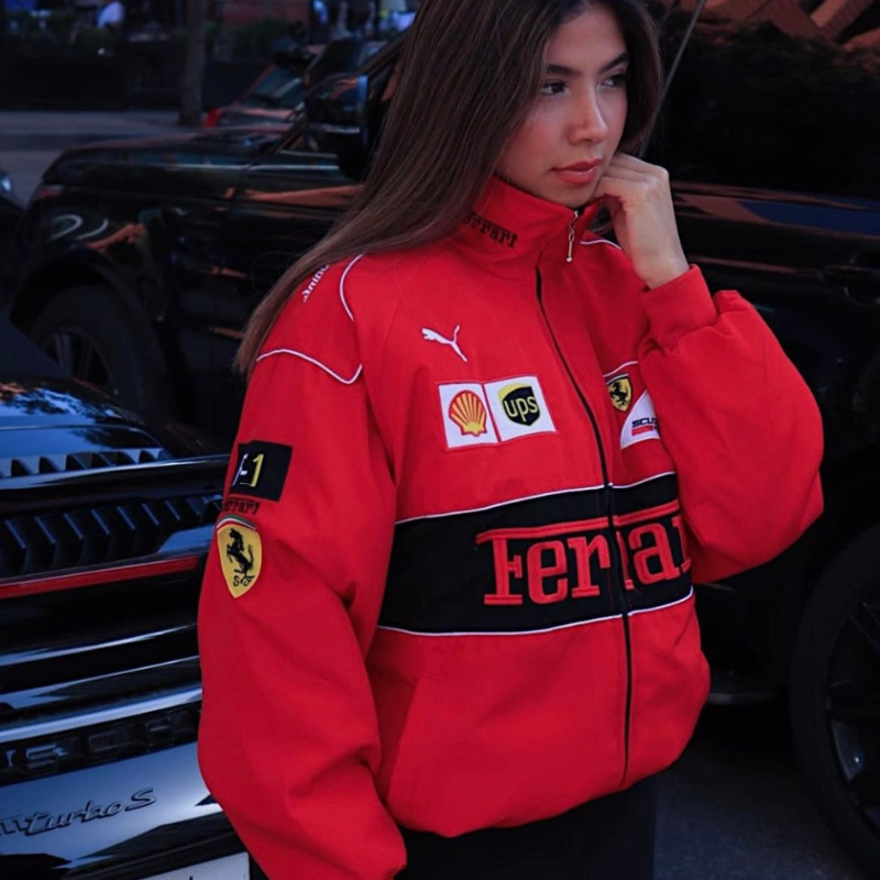 Vintage Ferrari Bomber | Rood